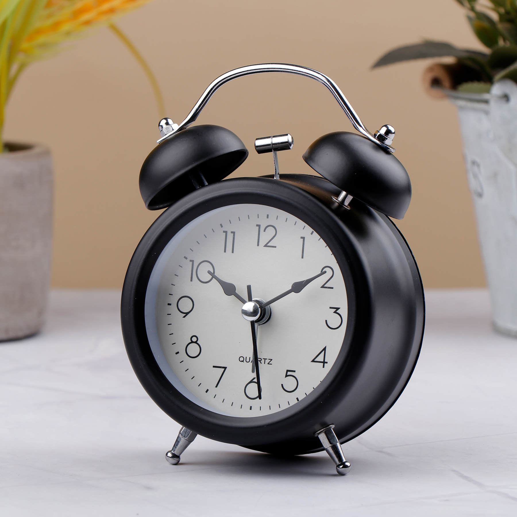 Twin Bell Mini Alarm Clock Black