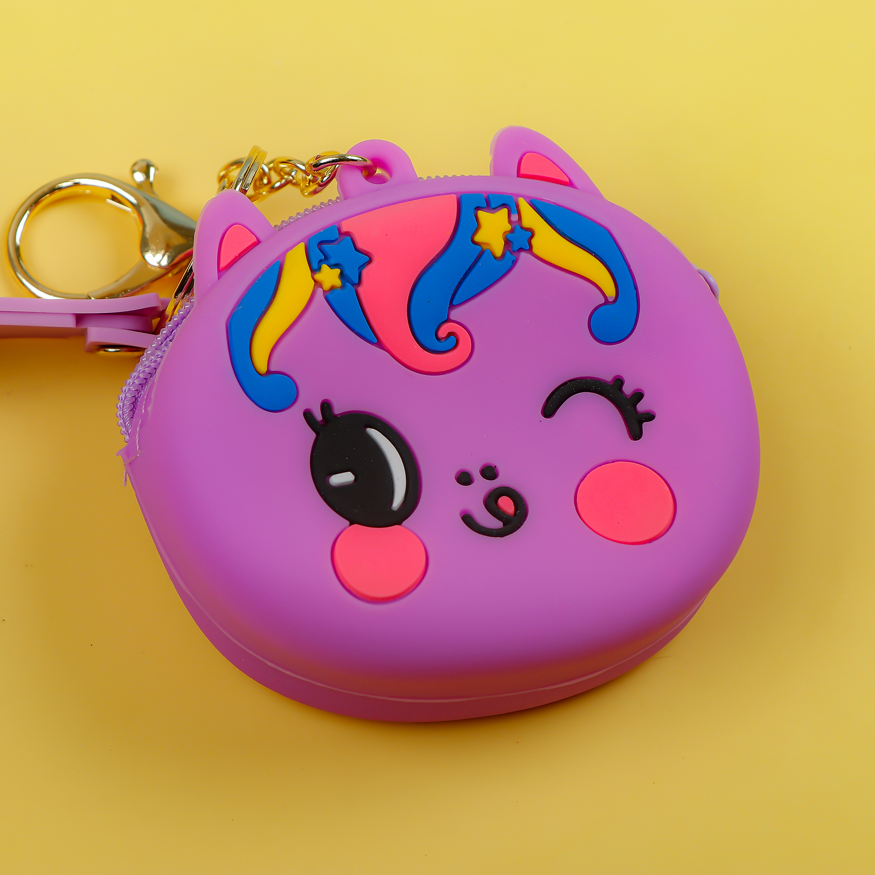 Purple Silicone Coin / Airpods Pouch Keychain