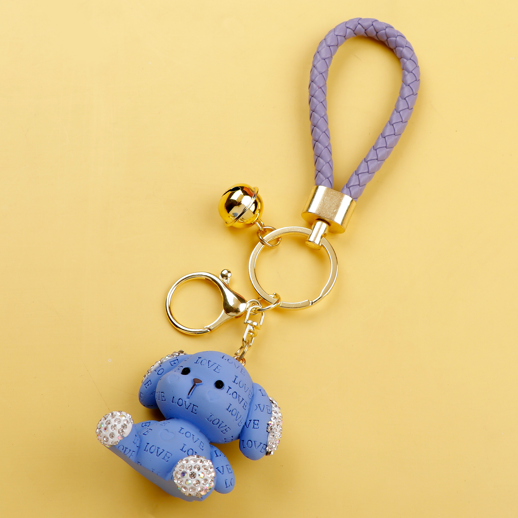 Lilac Teddy Glimerring Keychain