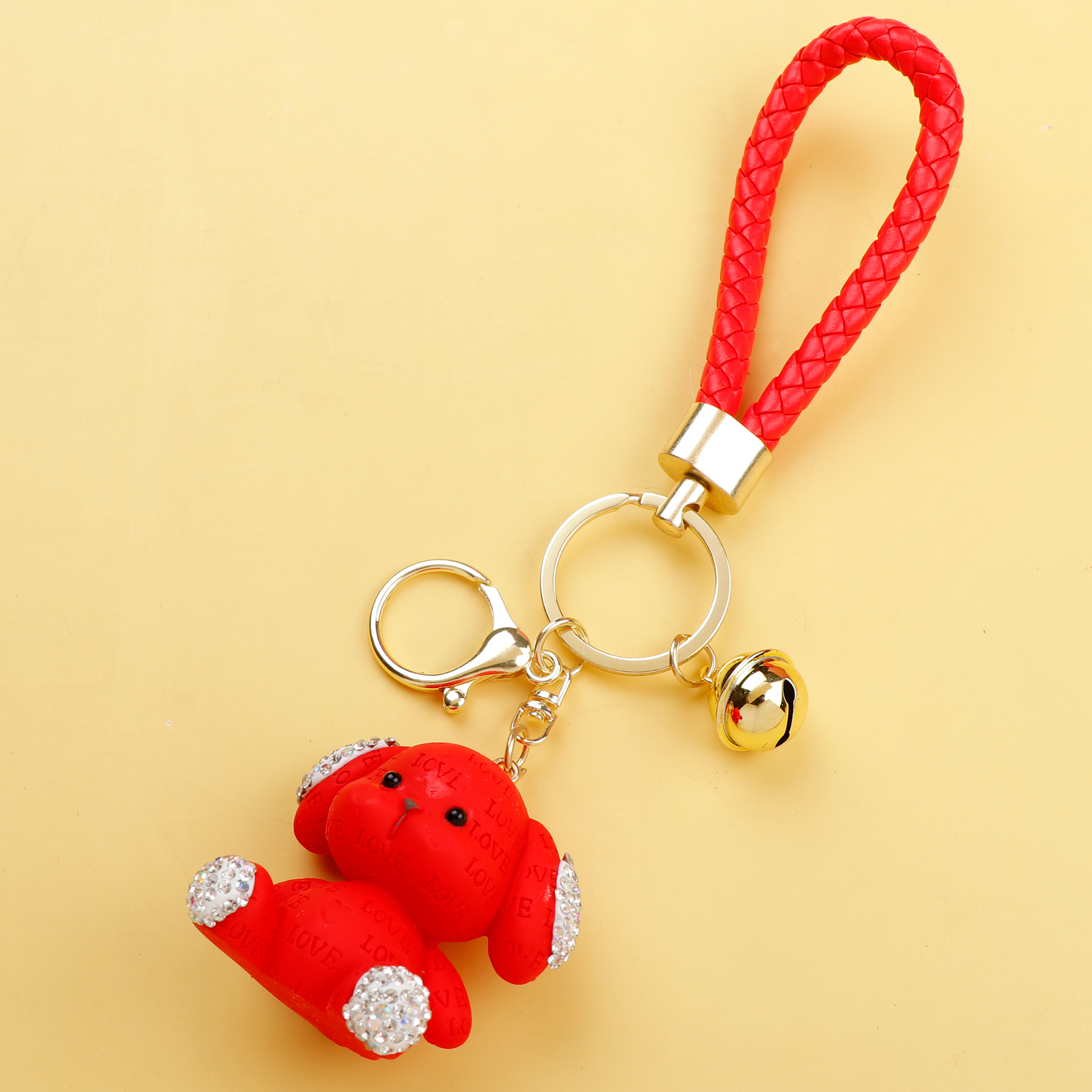 Red Teddy Glimerring Keychain