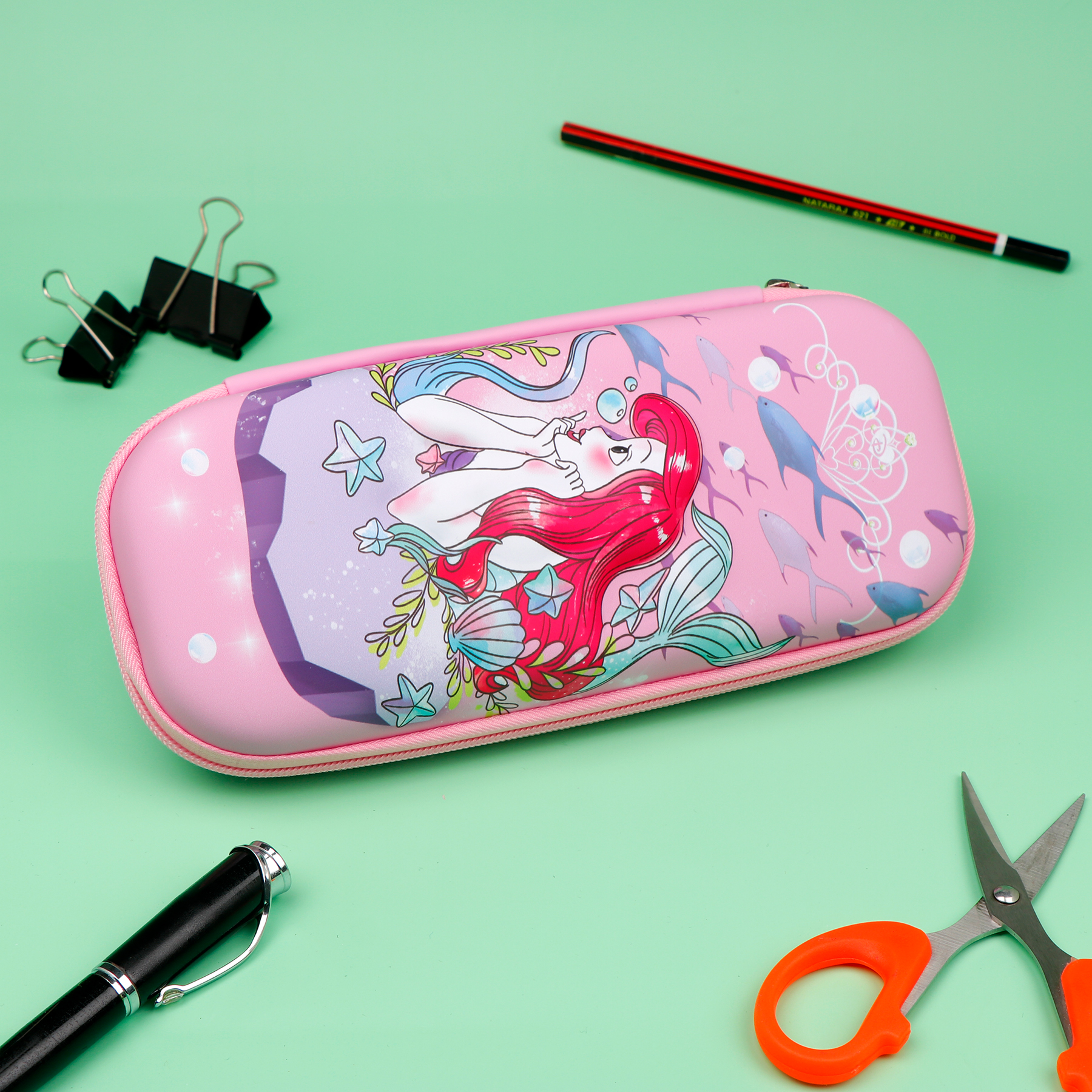 Pink Mermaid Pencil Box