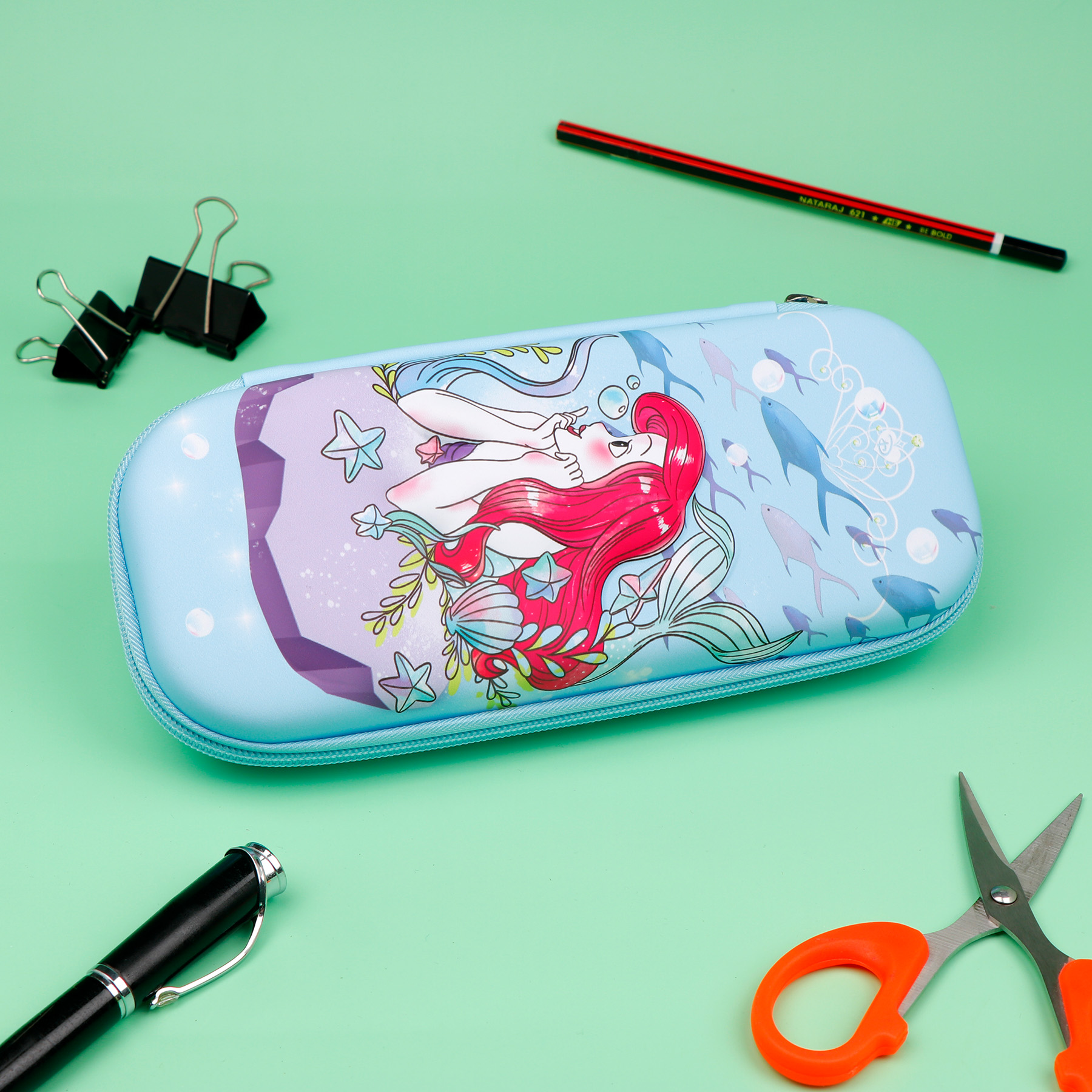 Blue Mermaid Pencil Box