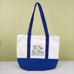 Run Alone Blue Quoted Tote Bag