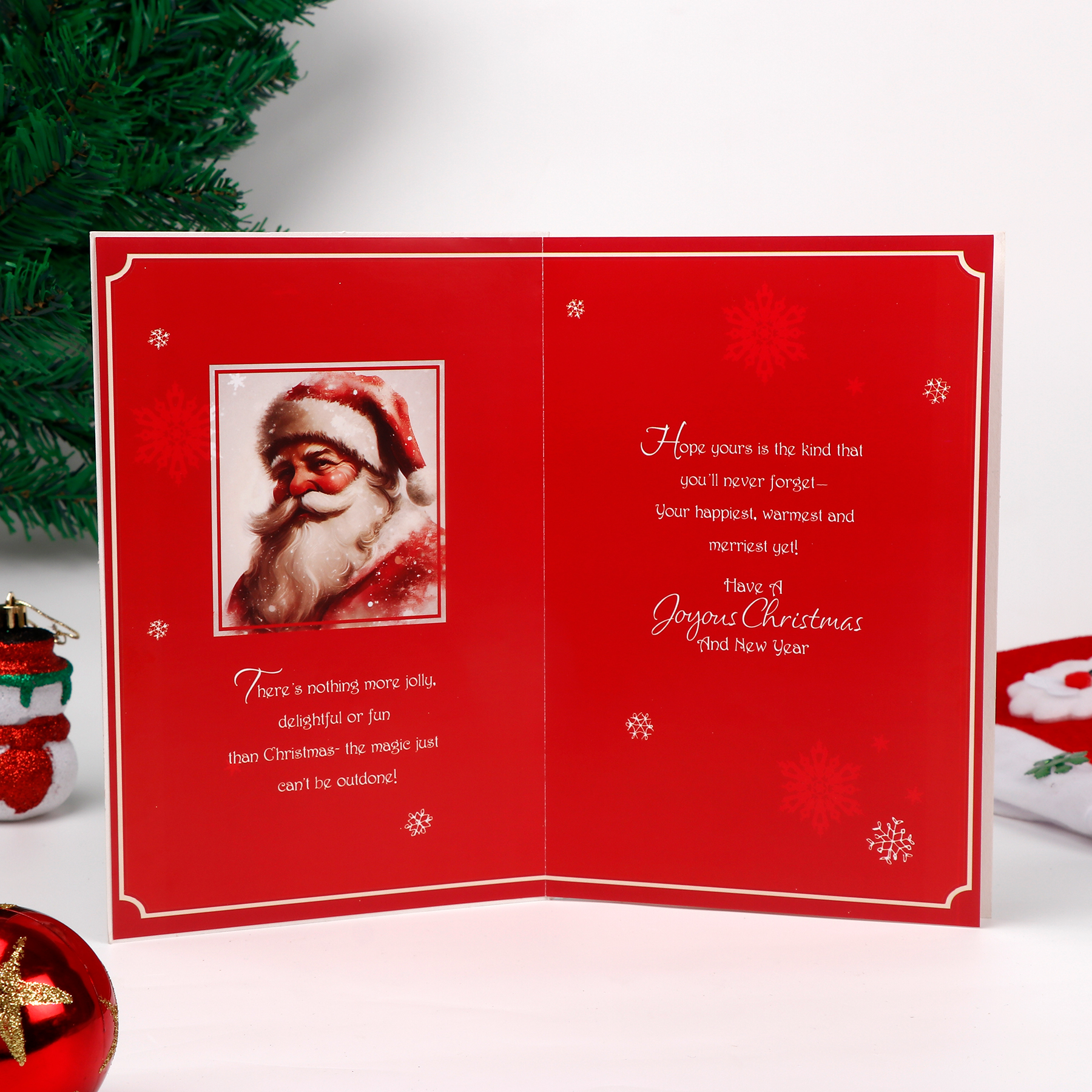 Jolly Santa Christmas Greeting Card Pack of 6