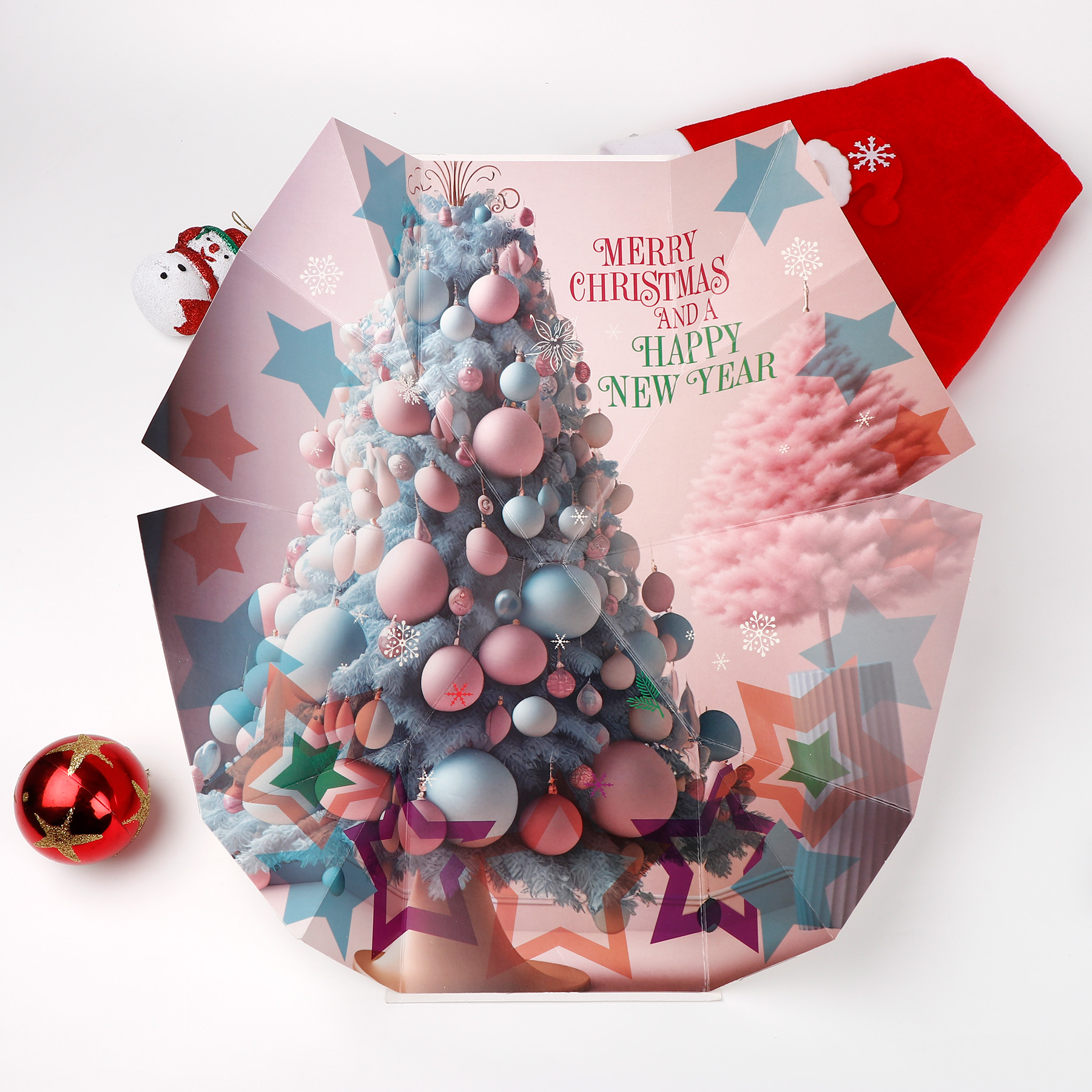 Expandable Folds Christmas Greeting Card