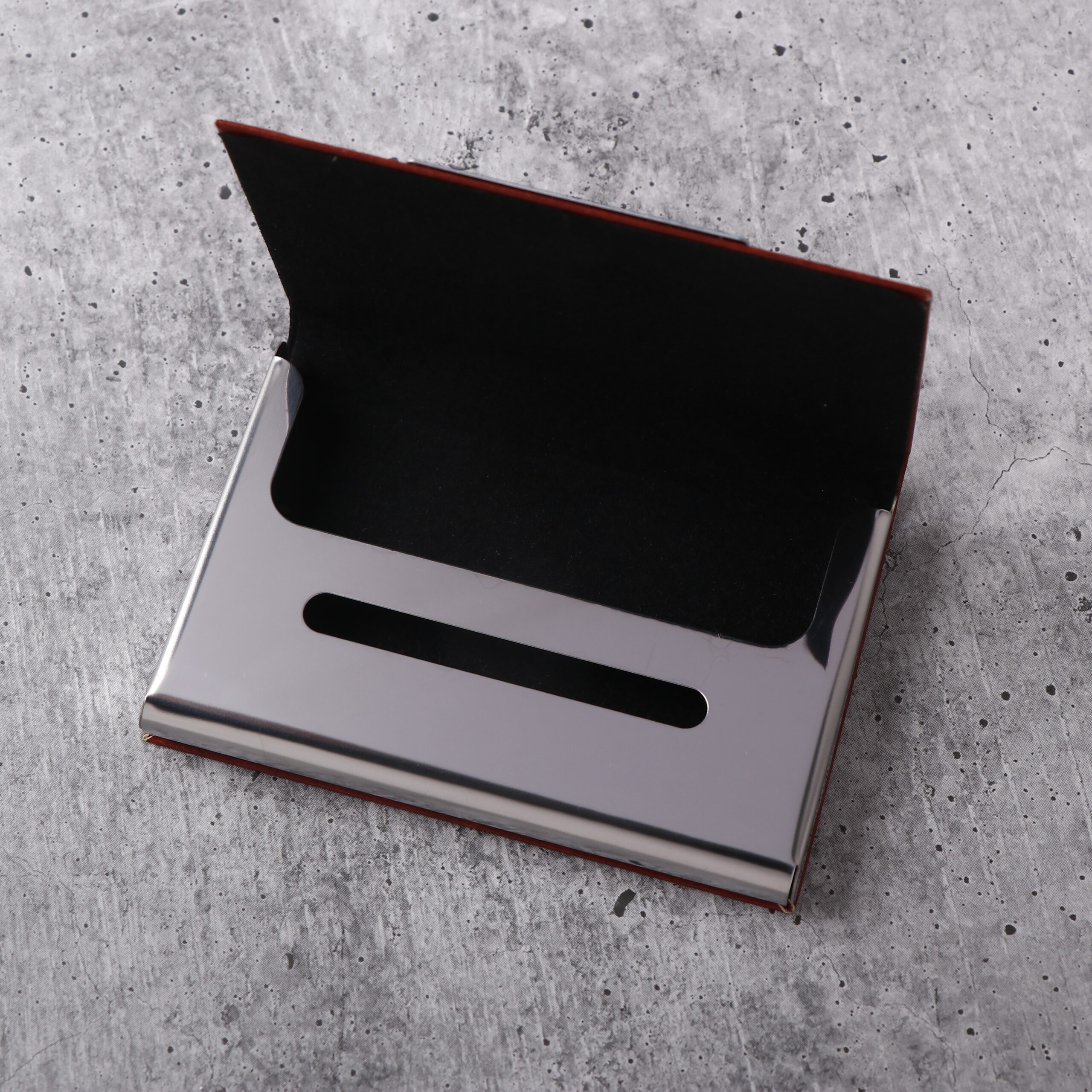 Brown Leather Sleek Card Holder