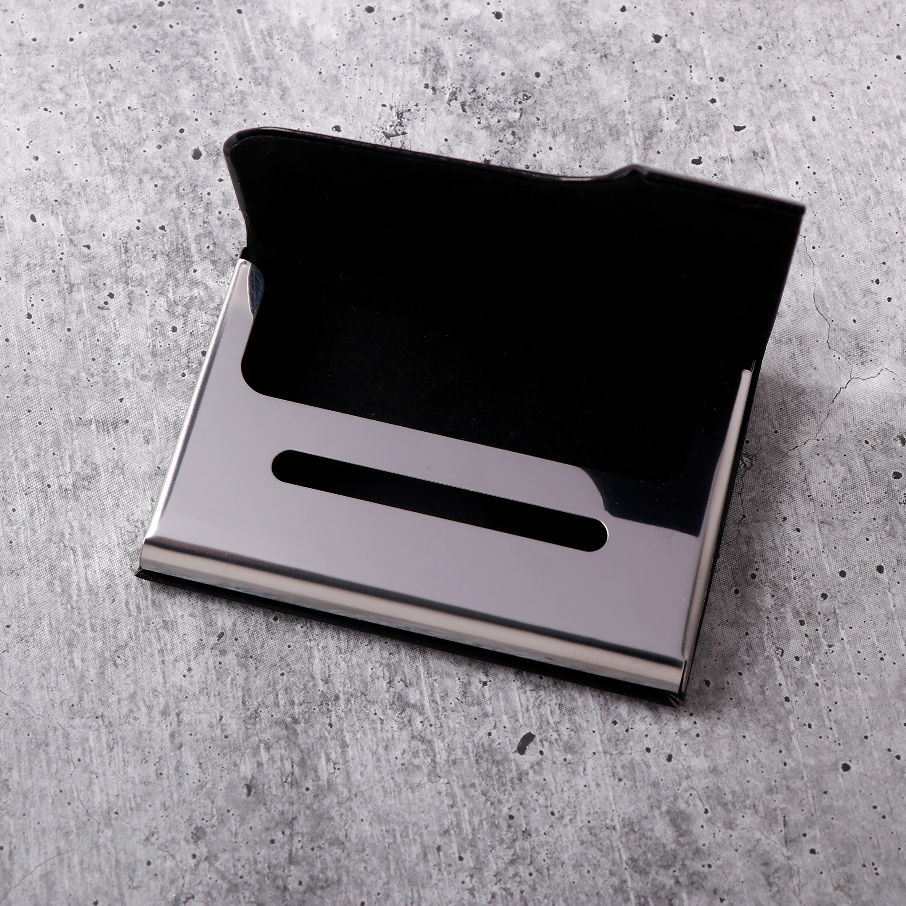 Black Leather Sleek Card Holder