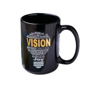 Vision Quoted Black Ceramic Coffee Mug