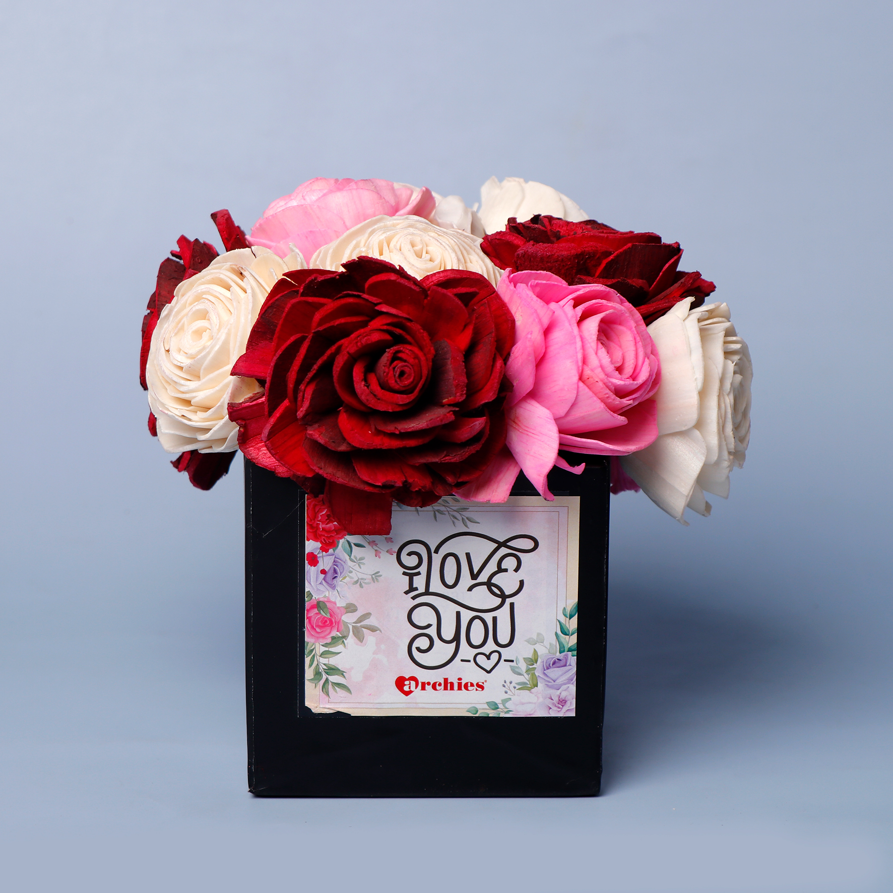 I Love You Blooming Roses Box with Greeting Card