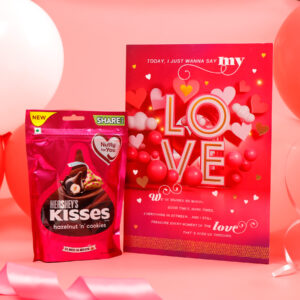 Romantic Greeting Card with Hersheys Kisses Chocolate