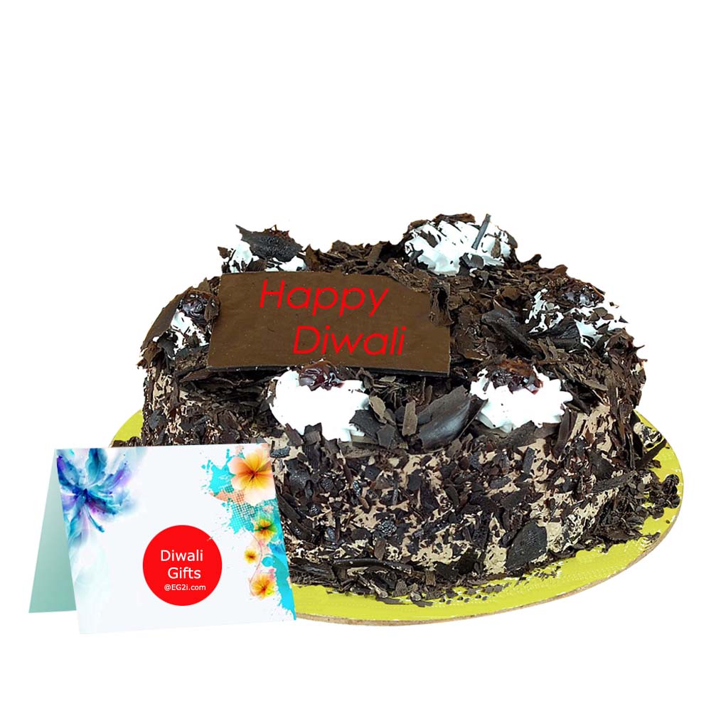 Black Forest Happy Diwali Cake