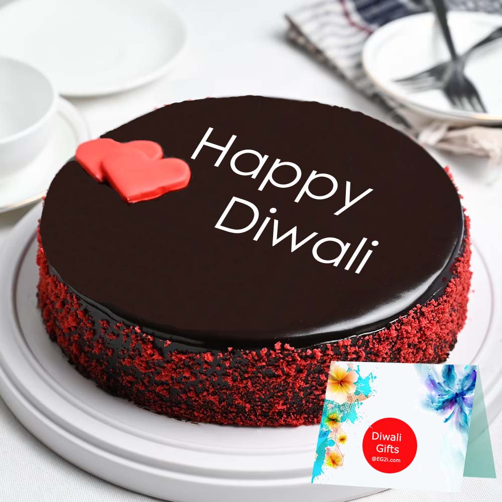 Red Velvet Diwali Cake